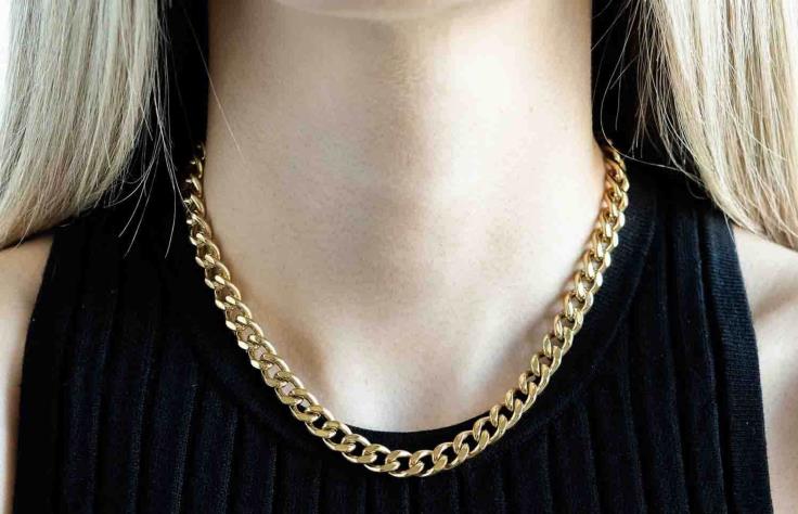 Tillbehör 2B04N447 guld kvinnor Oliver Cabell kubansk kedja