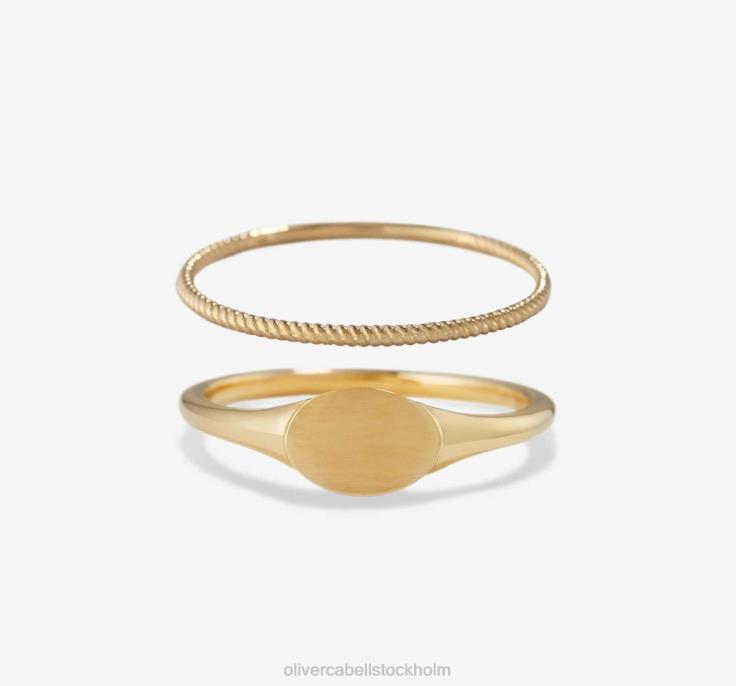 Tillbehör 2B04N431 guld kvinnor Oliver Cabell signet + twist set