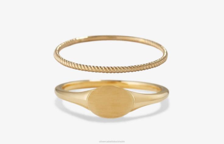 Tillbehör 2B04N431 guld kvinnor Oliver Cabell signet + twist set