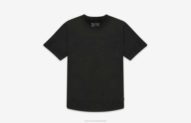 kläder 2B04N246 svart män Oliver Cabell böjd fåll t-shirt