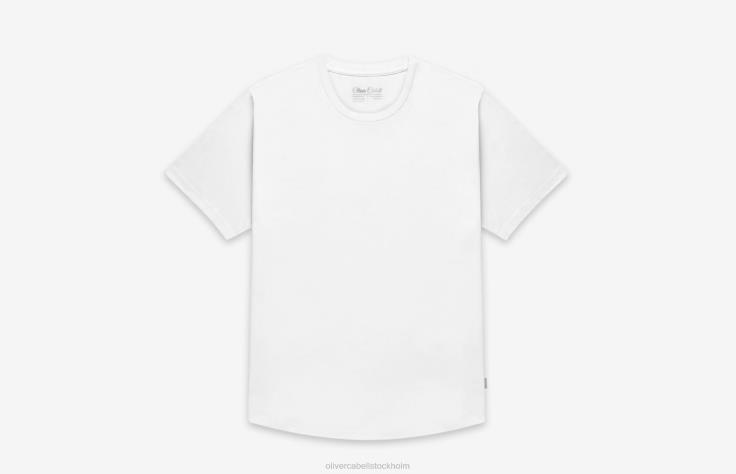 kläder 2B04N247 vit män Oliver Cabell böjd fåll t-shirt