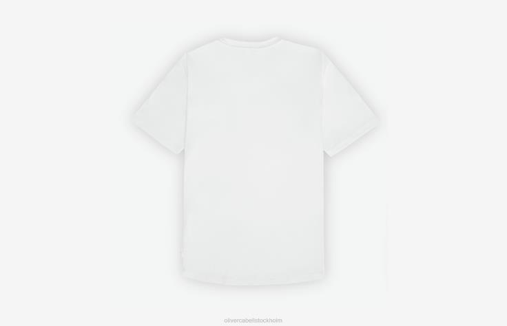 kläder 2B04N247 vit män Oliver Cabell böjd fåll t-shirt