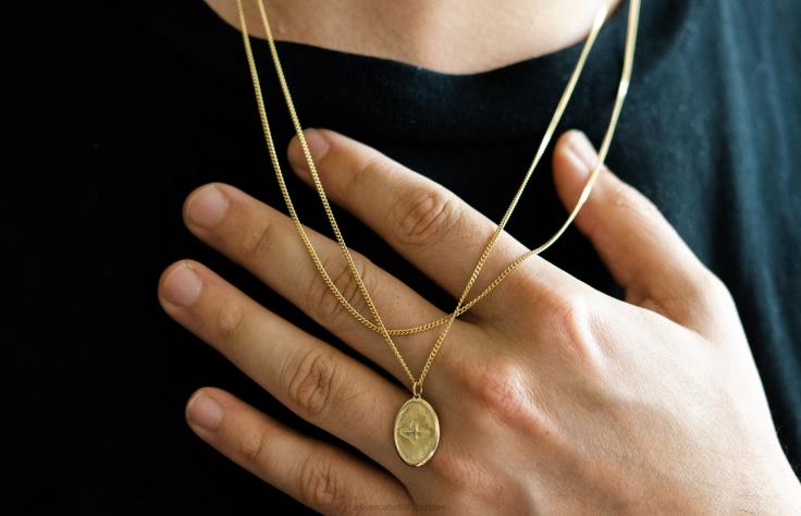 Tillbehör 2B04N209 guld män Oliver Cabell duva hänge halsband